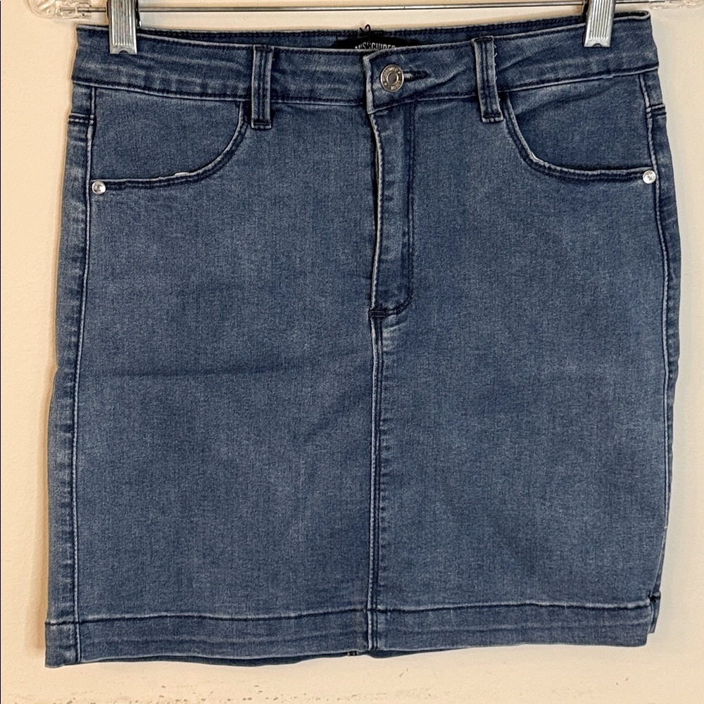 Missguided+ Dark Blue Denim Mini Skirt